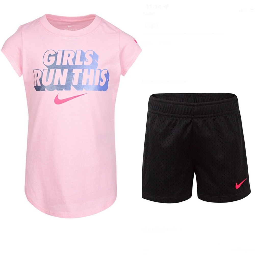 Girl’s Nike shorts and t-shirt